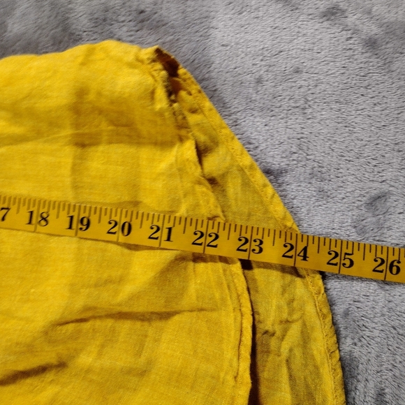 Maeve By Anthropologie Womens Mustard Yellow Marva Lace Up Linen Blouse Size 2 - Picture 8 of 8